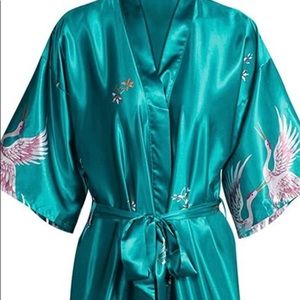 Satin kimono robe